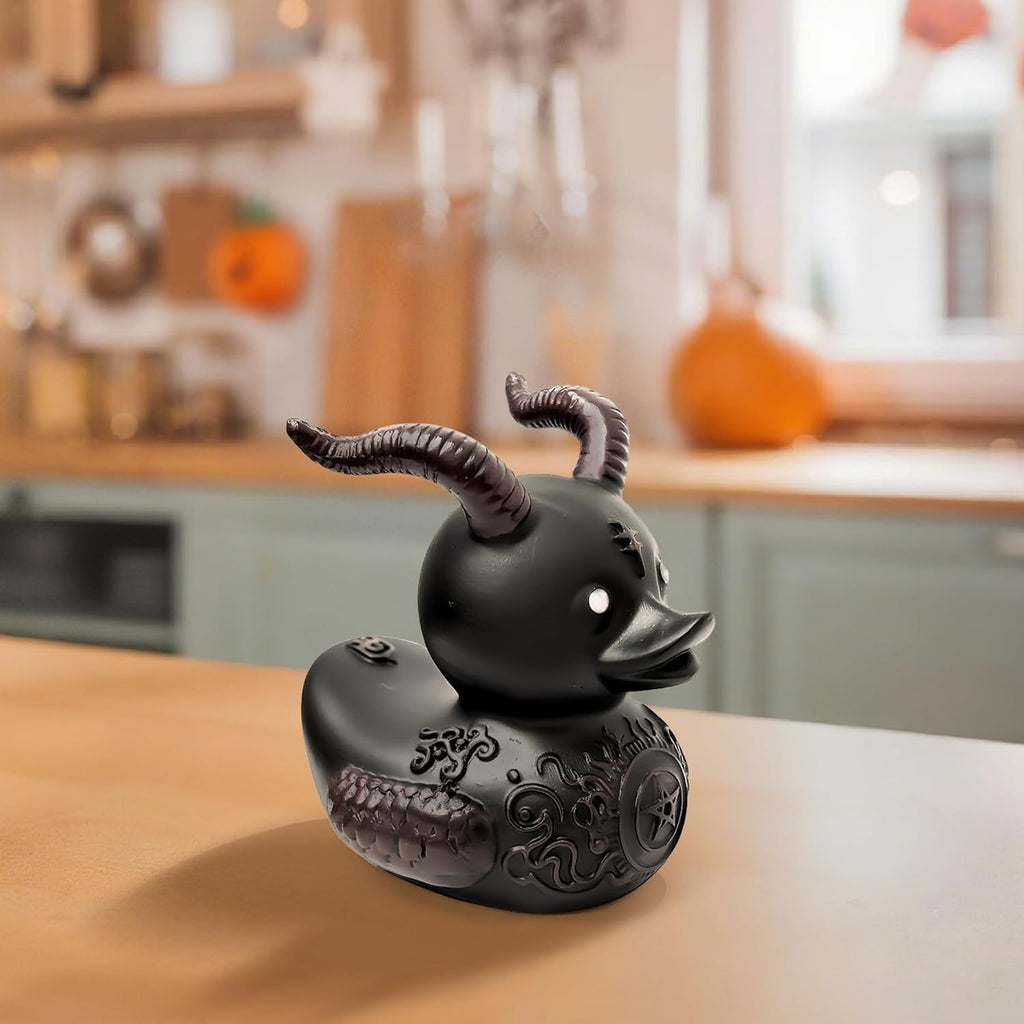 Punk Gothic Resin Duck, Satanic Gothic Duck, Gothic Punk Resin Duck Series, Desk