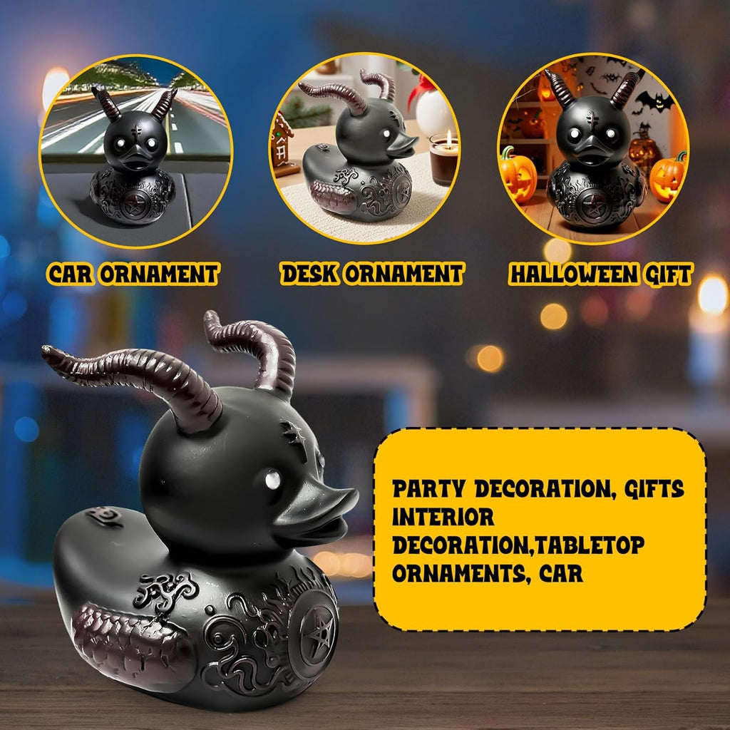 Punk Gothic Resin Duck, Satanic Gothic Duck, Gothic Punk Resin Duck Series, Desk