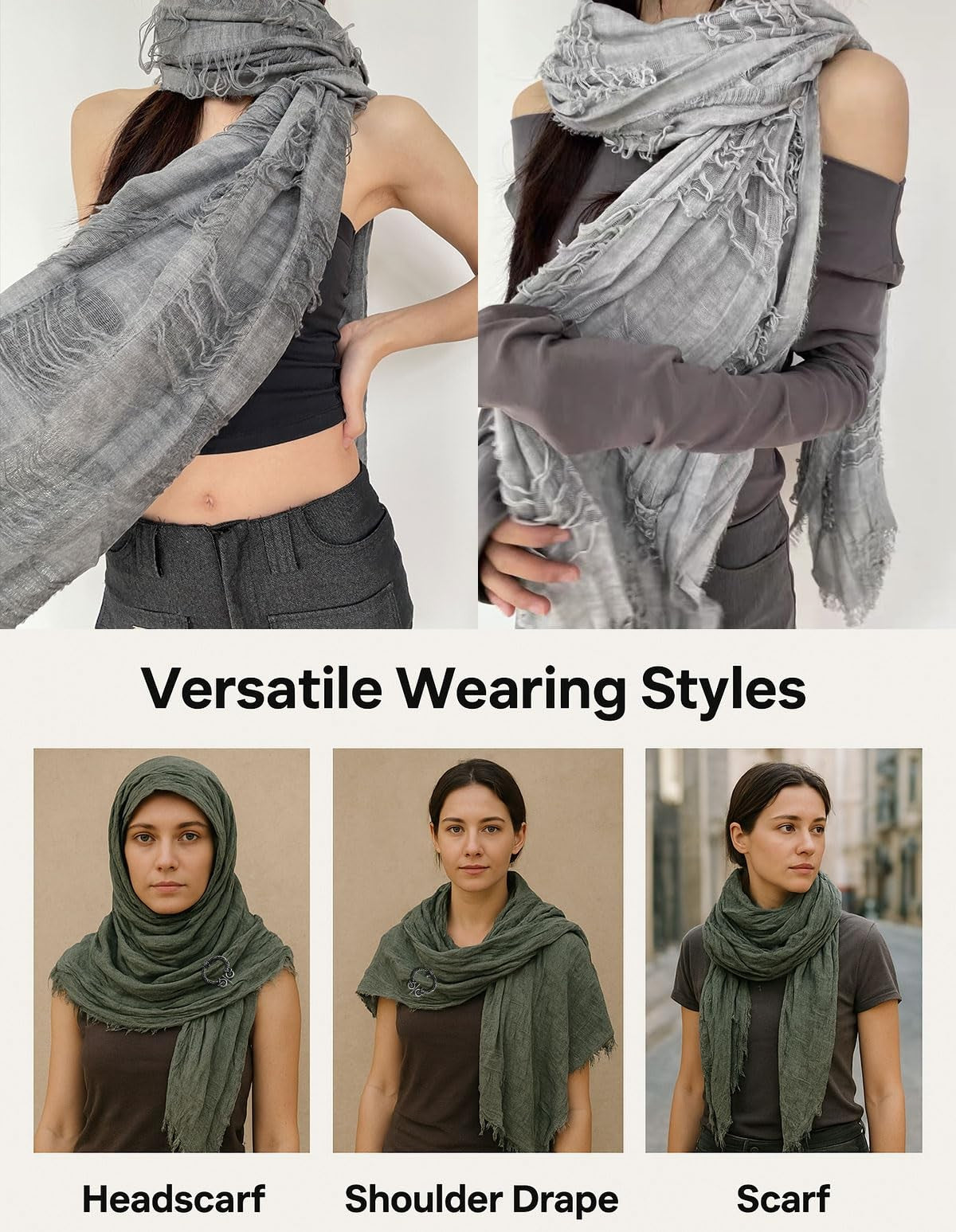 Dune Wasteland Hooded Shawl with Viking Brooch and Punk Gloves, Medieval Cape..