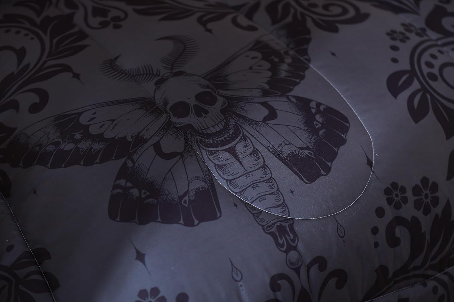 Adults Gothic Comforter Set Queen Size Dark Olive Green Damask Comforter Death M