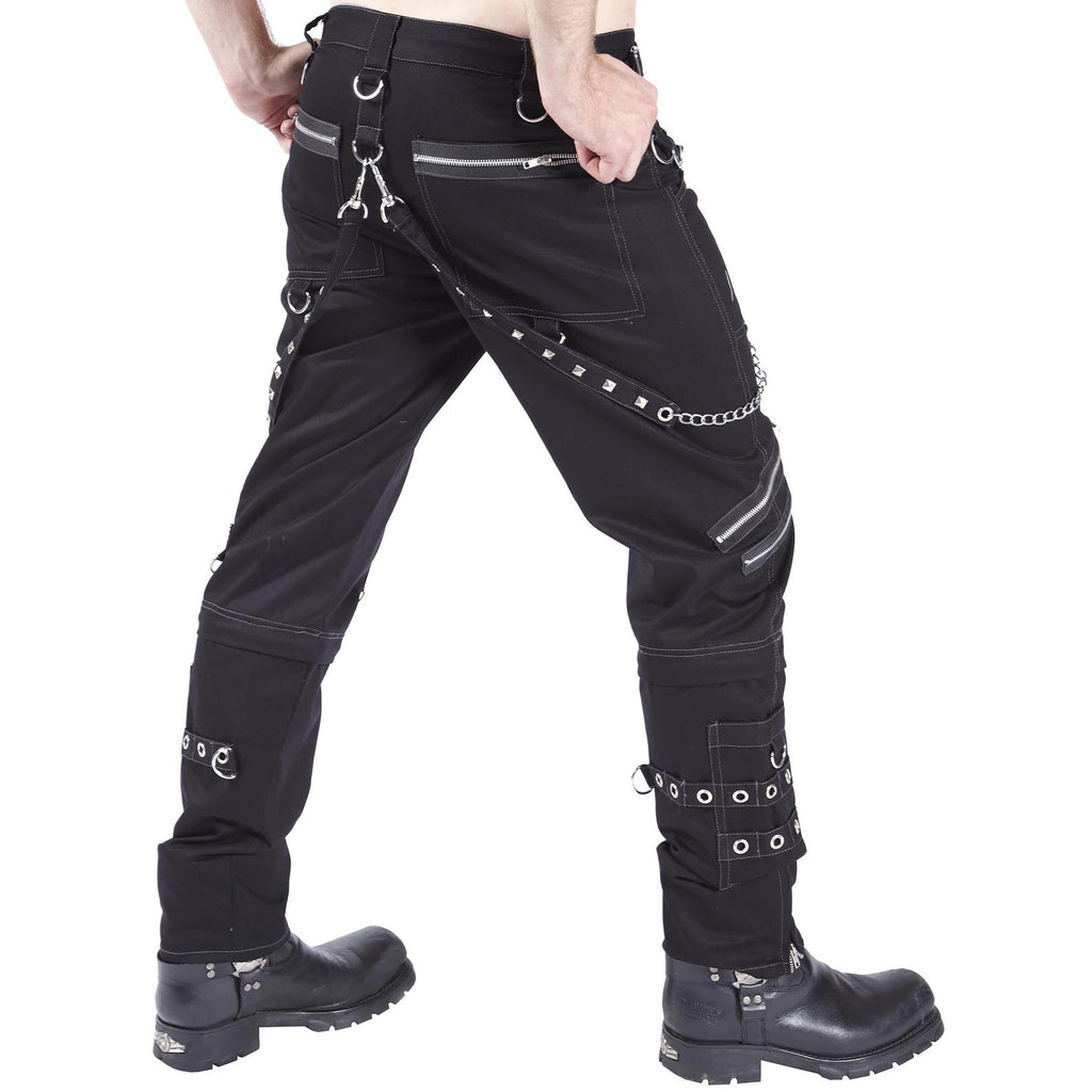 Men'S Black Gothic D-Rings, Chains, Cyberpunk Trousers Pants