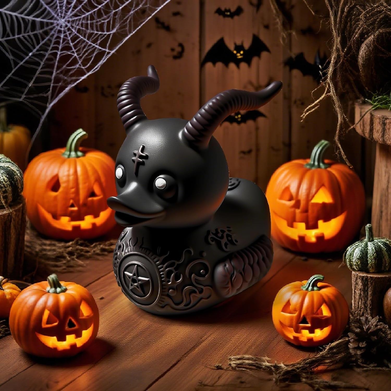 Punk Gothic Resin Duck, Satanic Gothic Duck, Gothic Punk Resin Duck Series, Desk