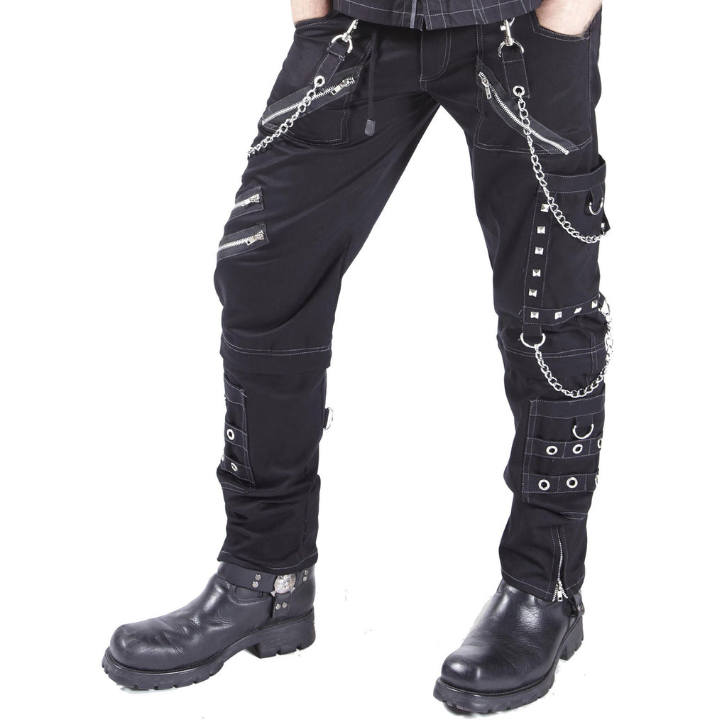 Men'S Black Gothic D-Rings, Chains, Cyberpunk Trousers Pants