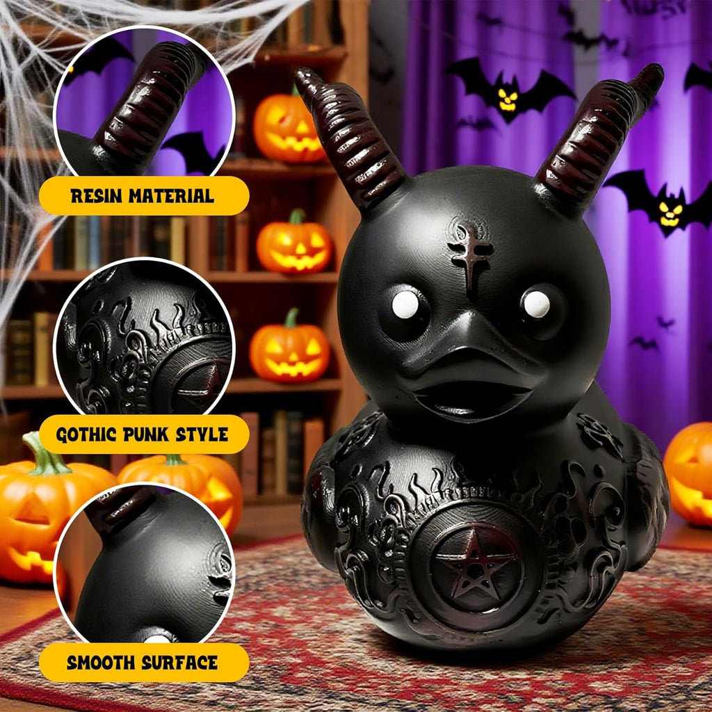 Punk Gothic Resin Duck, Satanic Gothic Duck, Gothic Punk Resin Duck Series, Desk
